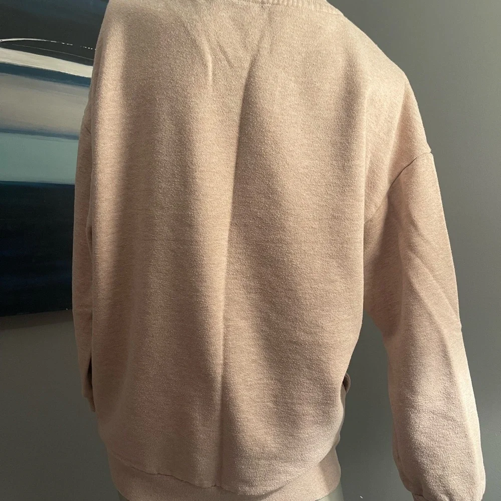 Tommy Hilfiger Beige Oversized Crew Neck Long Sweatshirt Sz. Small - Picture 8 of 9